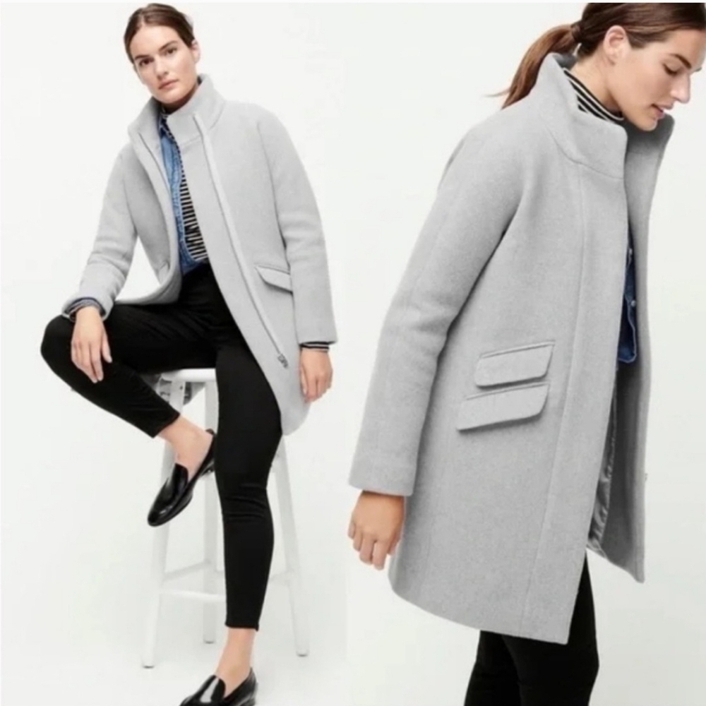 J.Crew Cocoon Coat Jacket Womens Italian Stadium Cloth Wool Size 00